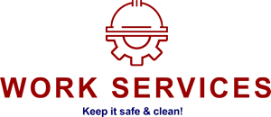 Work-Services © Werkkledij en bedrukking -Ontsmettingsmiddelens -Dispensers - Oliën - Poetslappen & papier Logo